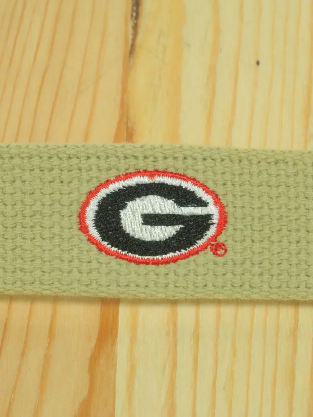 Eagle Belts Georgia Bulldogs Canvas Leather Tip Surcingle Belt Mens 36 Brown